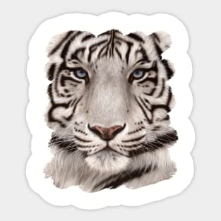 White Tiger Face Painting Sticker